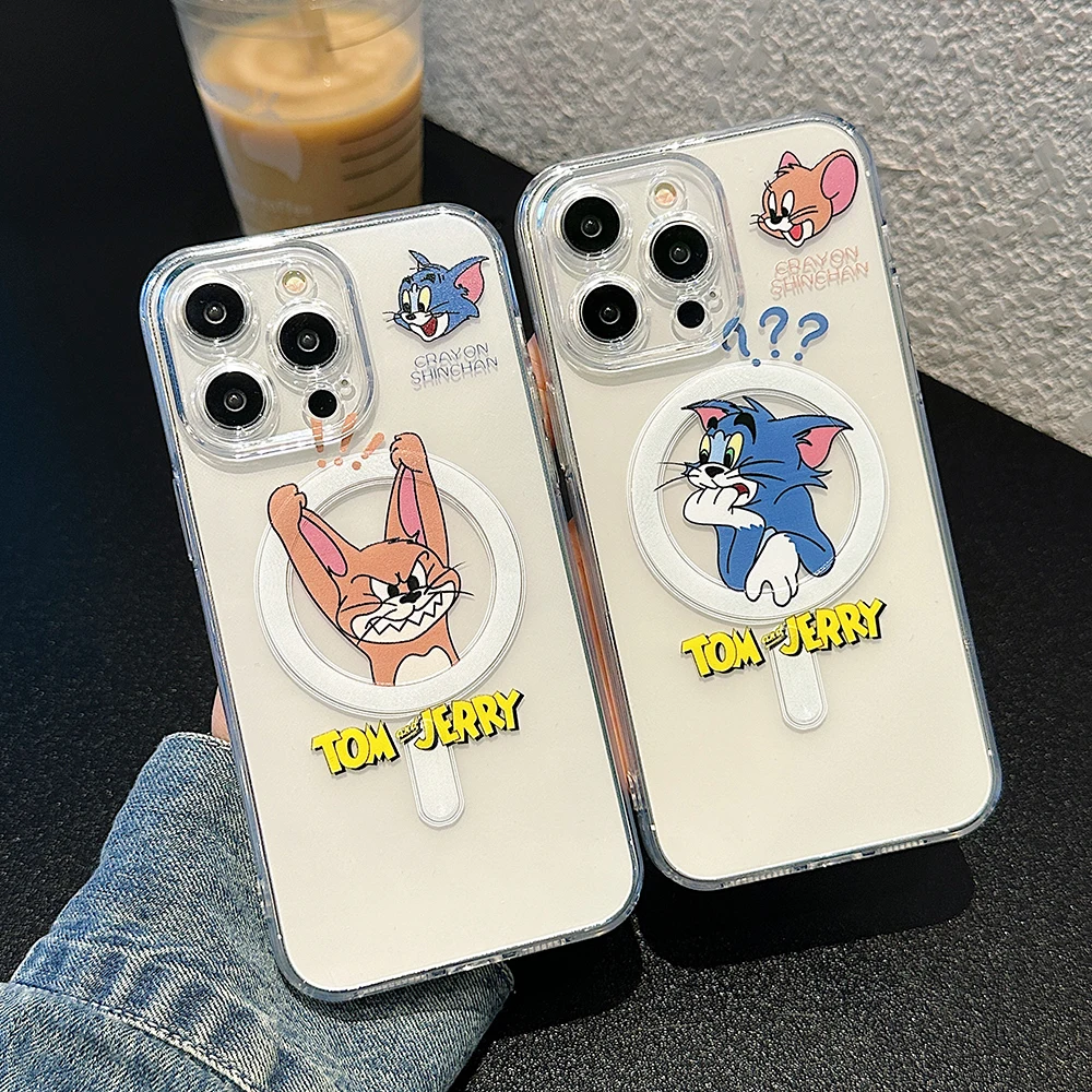 

Anime Cartoon Toms and Jerries For Magsafe Magnetic Phone Case for IPhone 14 13 12 11 Pro Max For Iphone 11 Soft Back Cover Gift