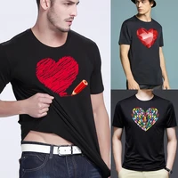 t shirts fashion trend loose love printed short sleeved 2022 men summer o neck tees casual slim soft comfortable tops streetwear