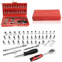 46 pcs car repair tool wrench hand tool set car repair tool kit mechanical tools ratchet torque wrench socket garage ratchet