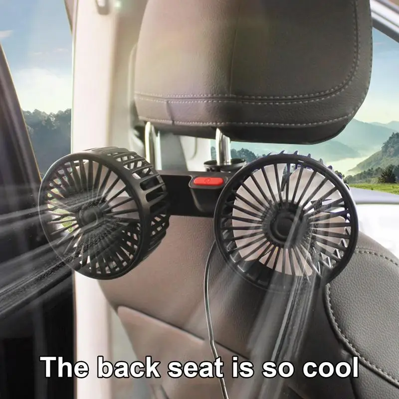 

360 Degree Rotation Car Fan Rear Seat Ventilador USB Freshener Air Conditioner 3-Speed Ventilateur Auto Cooler Car Interior