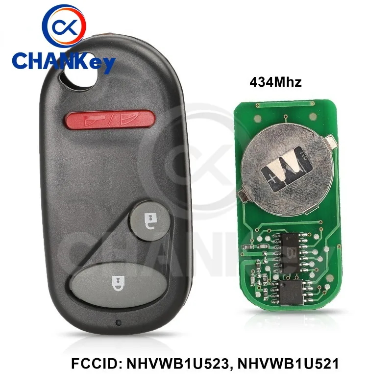 

CHANKey 2+1Buttons Keyless Entry Remote Key For Honda NHVWB1U521 433Mhz For Civic 2001 -2005 NHVWB1U523 Key