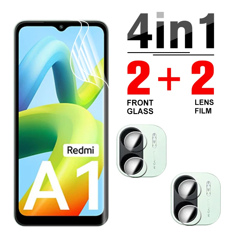 

4-в-1 Гидрогелевая пленка Защита экрана для Xiaomi Redmi A1 4G защита объектива камеры Xiomi Redmy A 1 1A RedmiA1 6,52 ''мягкие пленки