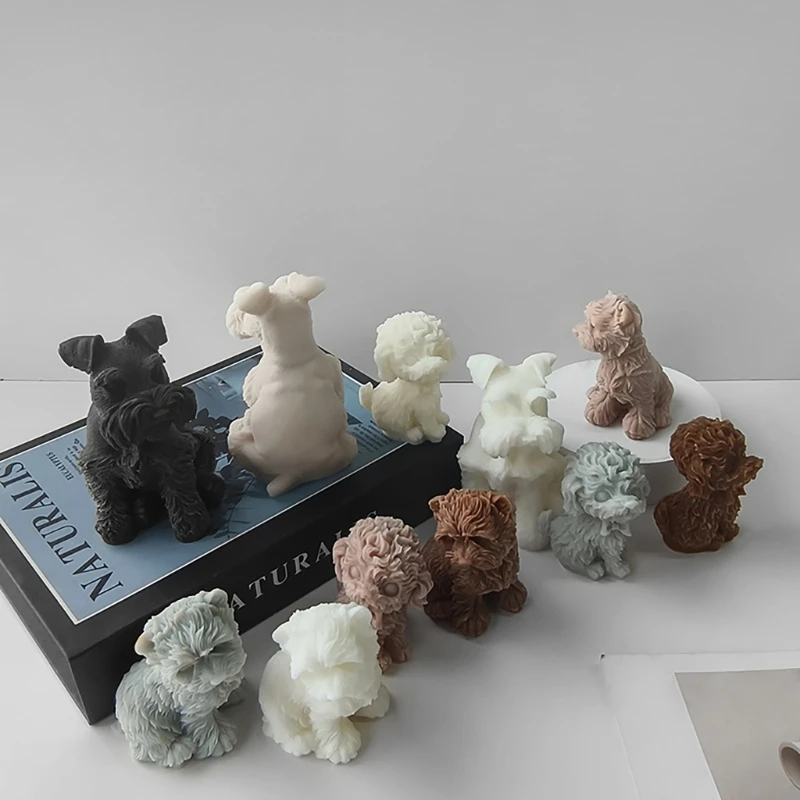 Гибкая силиконовая форма для изготовления свечей ароматерапии собак резиновые