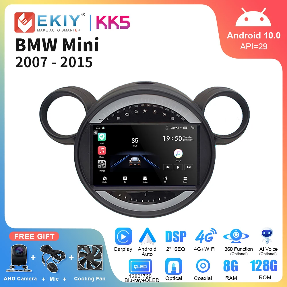 EKIY KK5 Автомагнитола для BMW MINI Paceman Countryman R56 R60 2007-2014 Android 10 стерео Мультимедиа GPS