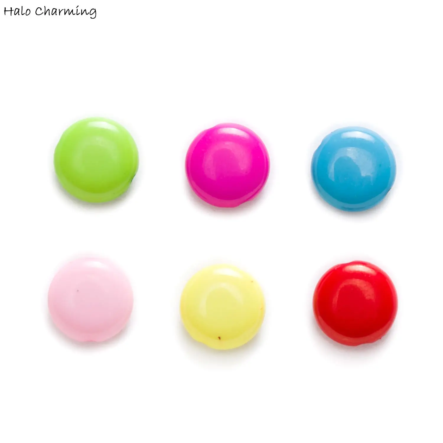 

Oblate Shape Colorful Acrylic Beads Spacer Findings Jewelry Making Sewing DIY Headwear Bracelet Necklace Accessories 12-16mm