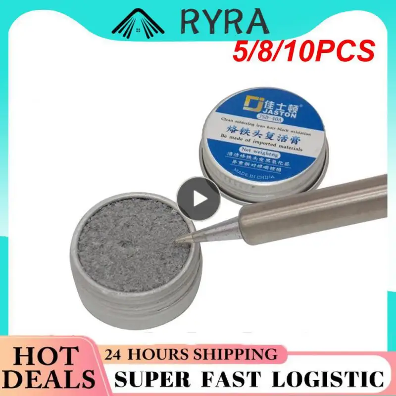 

5/8/10PCS Refresher Solder Electrical Soldering Iron Tip Lead-free Cleaning Welding Non-stick Tin Clean Paster