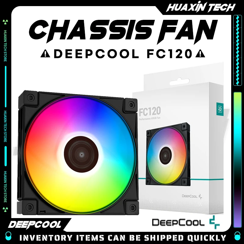 

DEEPCOOL FC120 White/Black Version 120mm ARGB 5V 3Pin PWM Addressable Mute Chassis Fan 12cm Support CPU Water Cooling