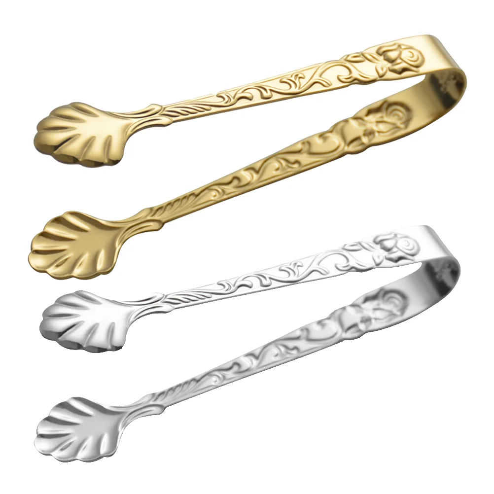 

2Pcs Portable Ice Cube Tong Multiuse Sugar Tong Party Small Food Tong for Home