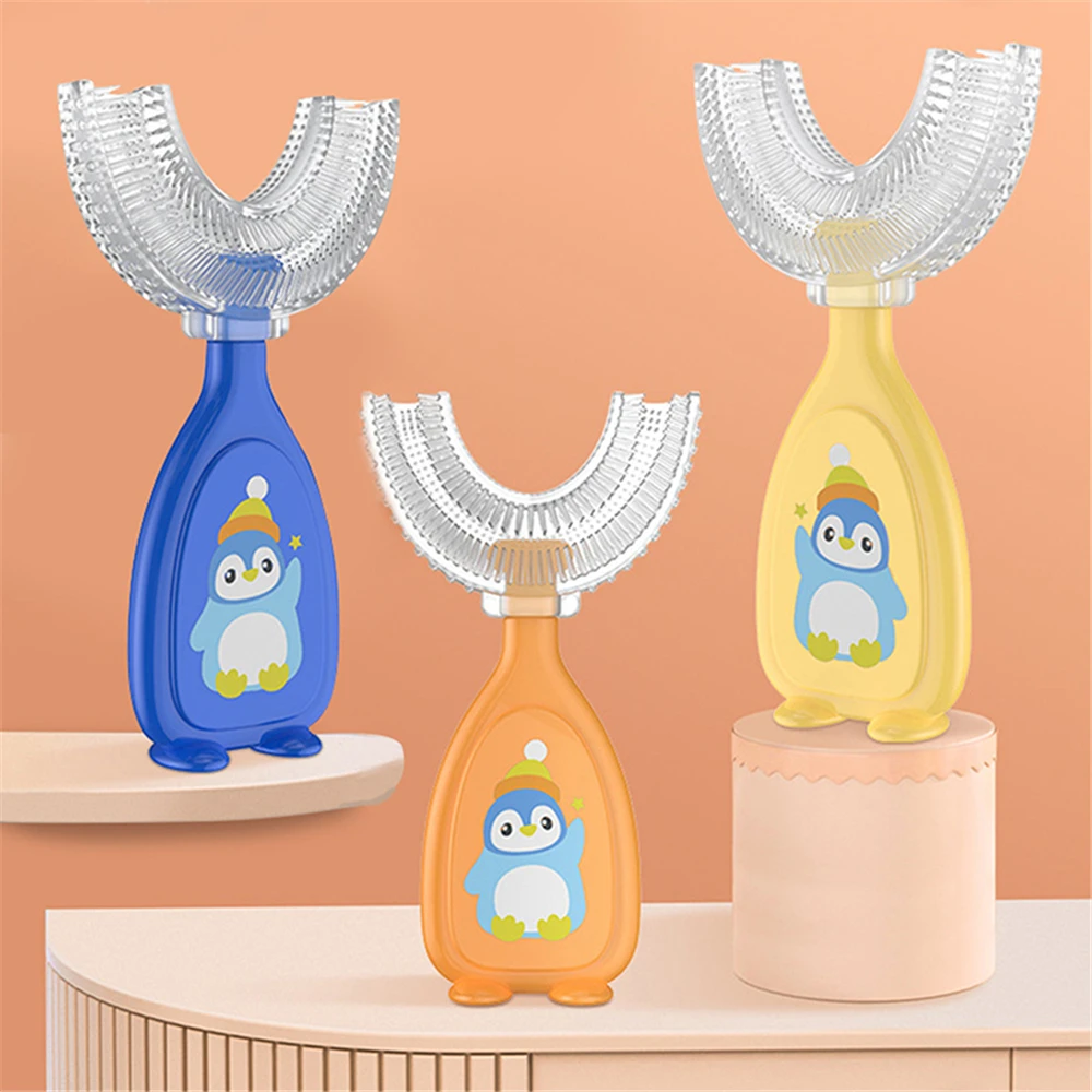 

Children'S U-Shaped Toothbrush Baby Silicone Teeth Tooth Brush Kids Dental Oral Care Cleaning Tool Baby Items 2-12Y Toothbrush