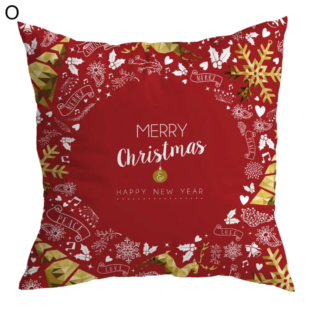 

Washable Cushion Cover Easy Insertion Protective Unique Hidden Zipper Throw Pillow Cover Christmas Festival Decor
