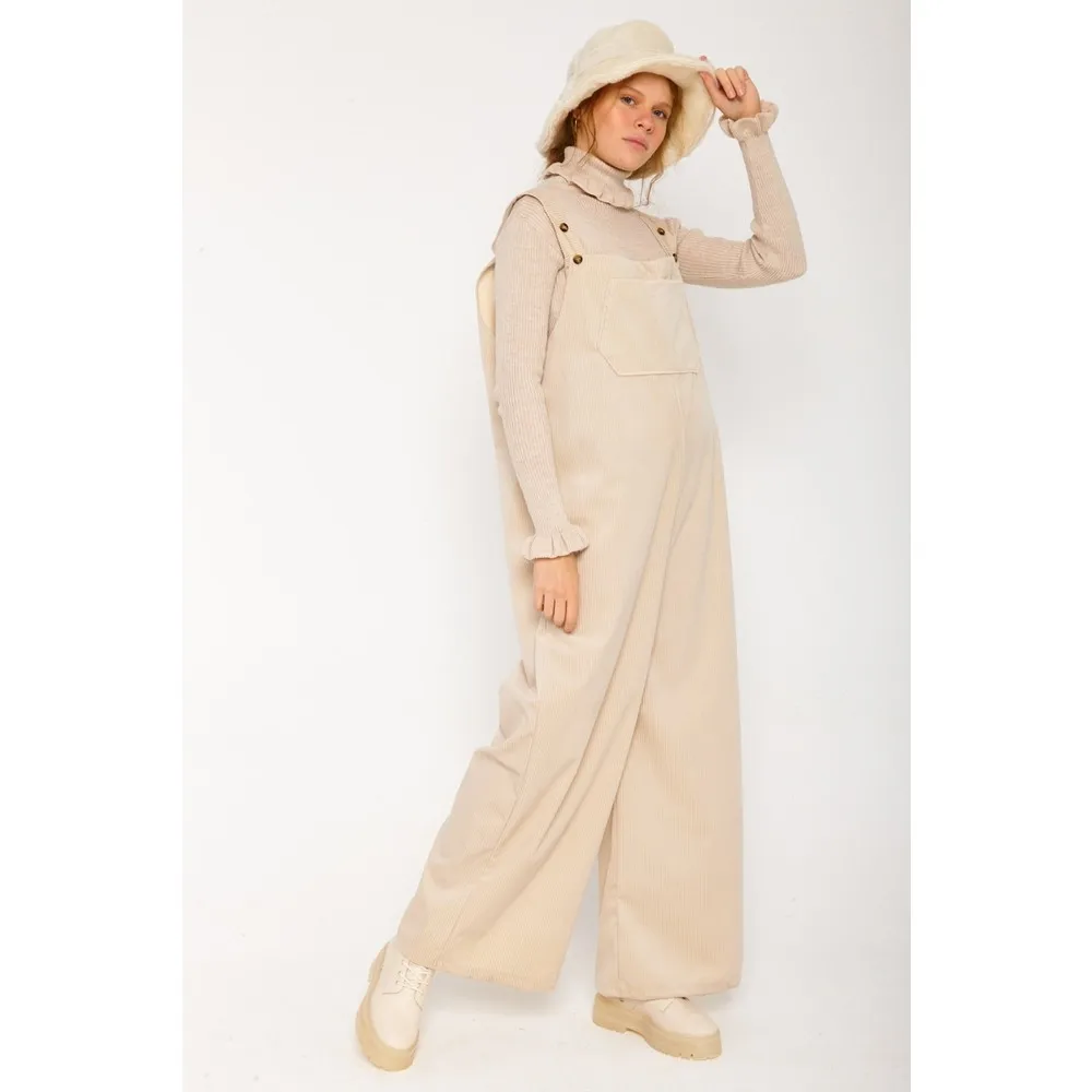 

Вельветовый комбинезон Dorlie кремового цвета