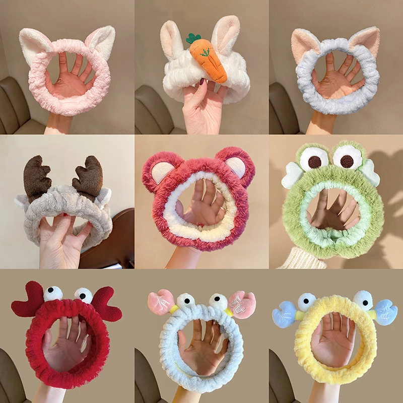 

Cute Strawberry Bear Hairband Girls Makeup Mask Face Wash Hairband Headband High Headband Hair Accessories