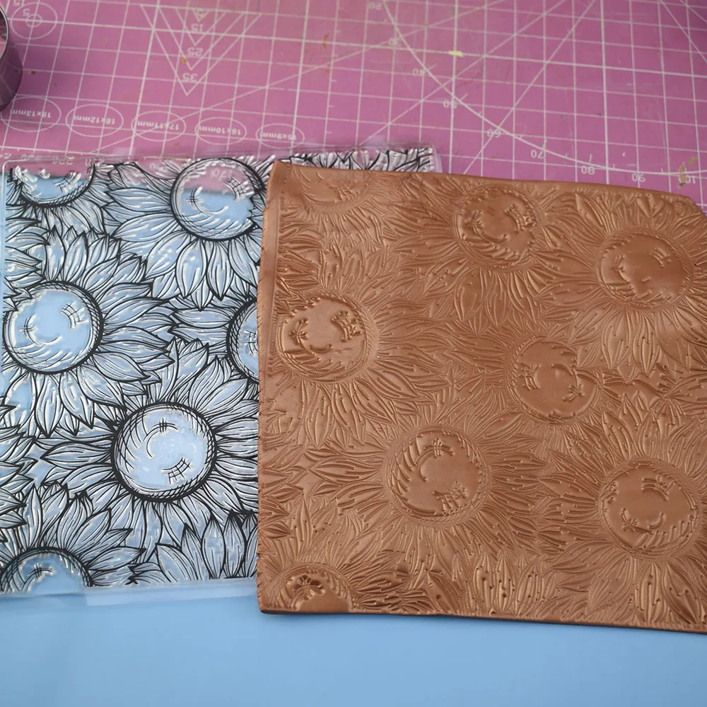 Полный шаблон подсолнуха глина штамп текстура 3D тиснение впечатление Коврик