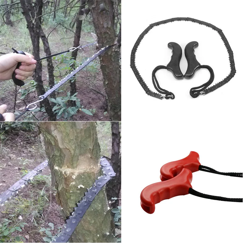 

High Quality Ferromanganese Manual Hand Wire Saw Emergency Survival Gear Steel Rope Chain Saw Kits Tools Outdoor Camping Hiking