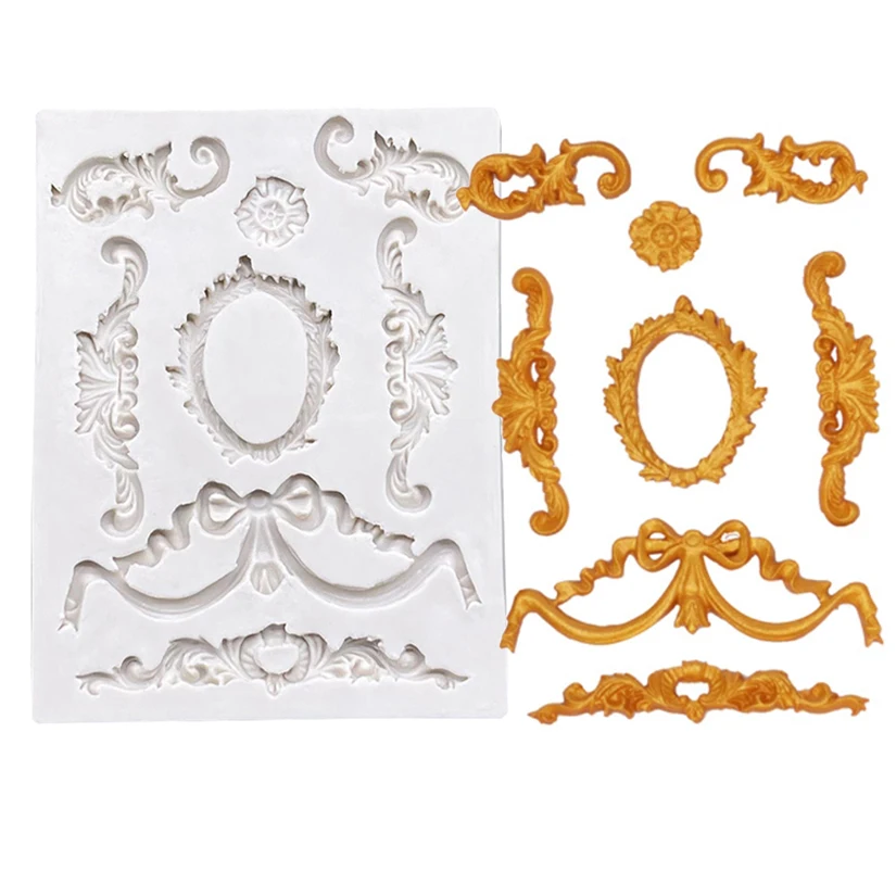 

Retro Decorative Lace Silicone Sugarcraft Mold Resin Tools Cupcake Baking Mould Fondant Cake Decorating Tools