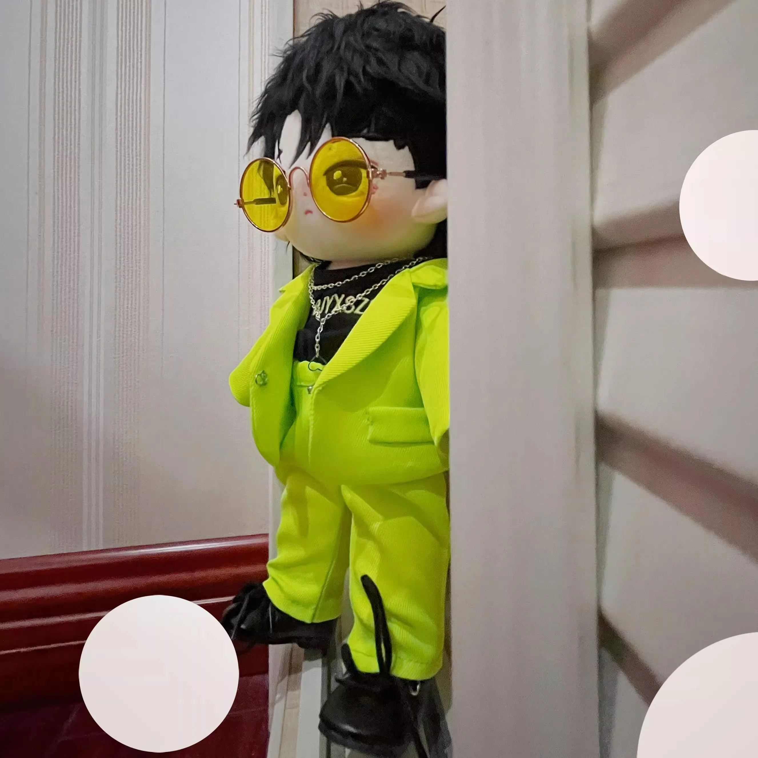 Костюм для куклы Star Xiao Zhan Wang Yibo оранжевый зеленый 20 см 30