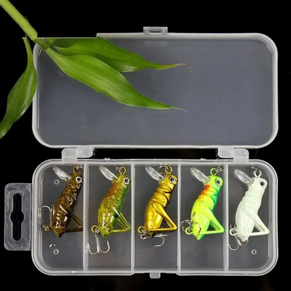

5pcs/lot 3.5cm/3g Fishing Lures Universal Grasshopper Insect Fishing Tackle Wobblers With Box Artificial Bait Set Fishing