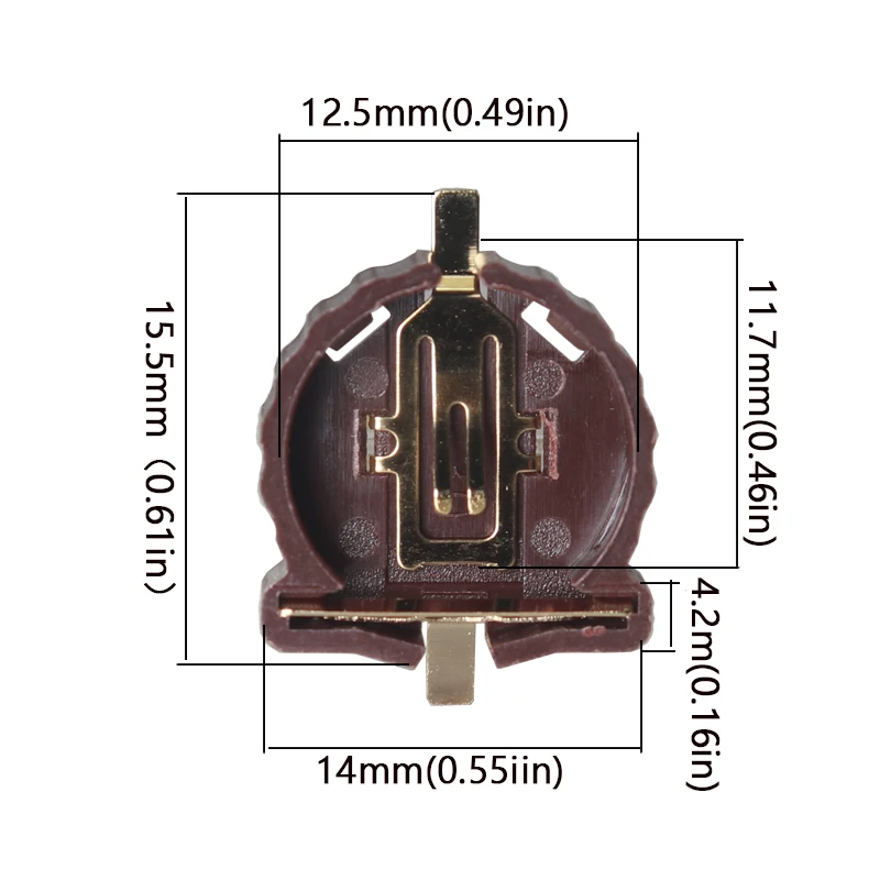 【50-10 шт.】BS-1220-2 CR1220 CR1225 3V Держатель для кнопочных батареек, корпус SMD, золотое покрытие (art.: 3920d374bd86c) - 3920d374bd86c