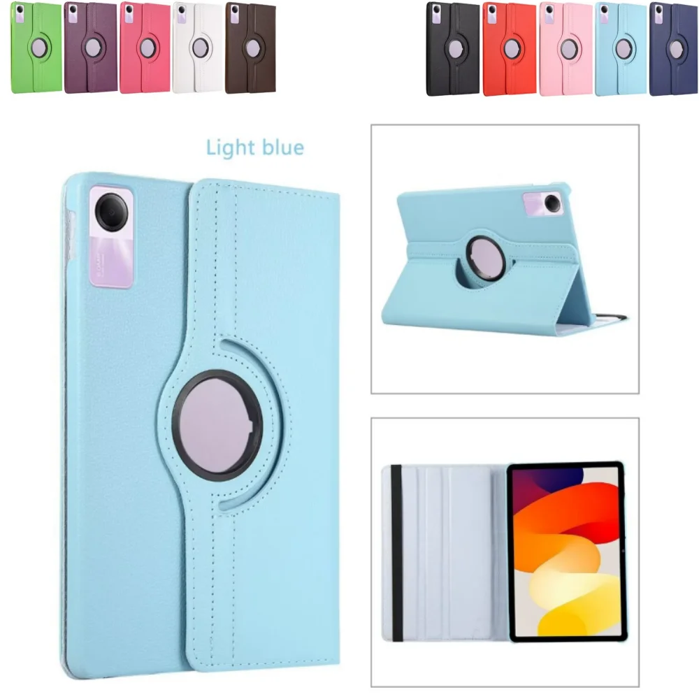 360 Degree Rotation Case for Redmi Pad 10.61 Pro 12.1 SE 8.7 11 PU Leather Cover Xiaomi Mi pad 1 2 3 4 5 6 6S 12.4 inch