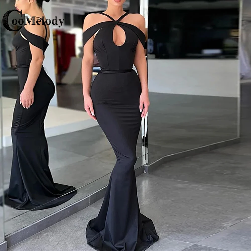 

Coomelody Sexy Deep V-neck Off the Shoulder Party Dresses Slim Fit Backless Zipper Mermaid Evening Gowns 2023 Vestidos De Baile