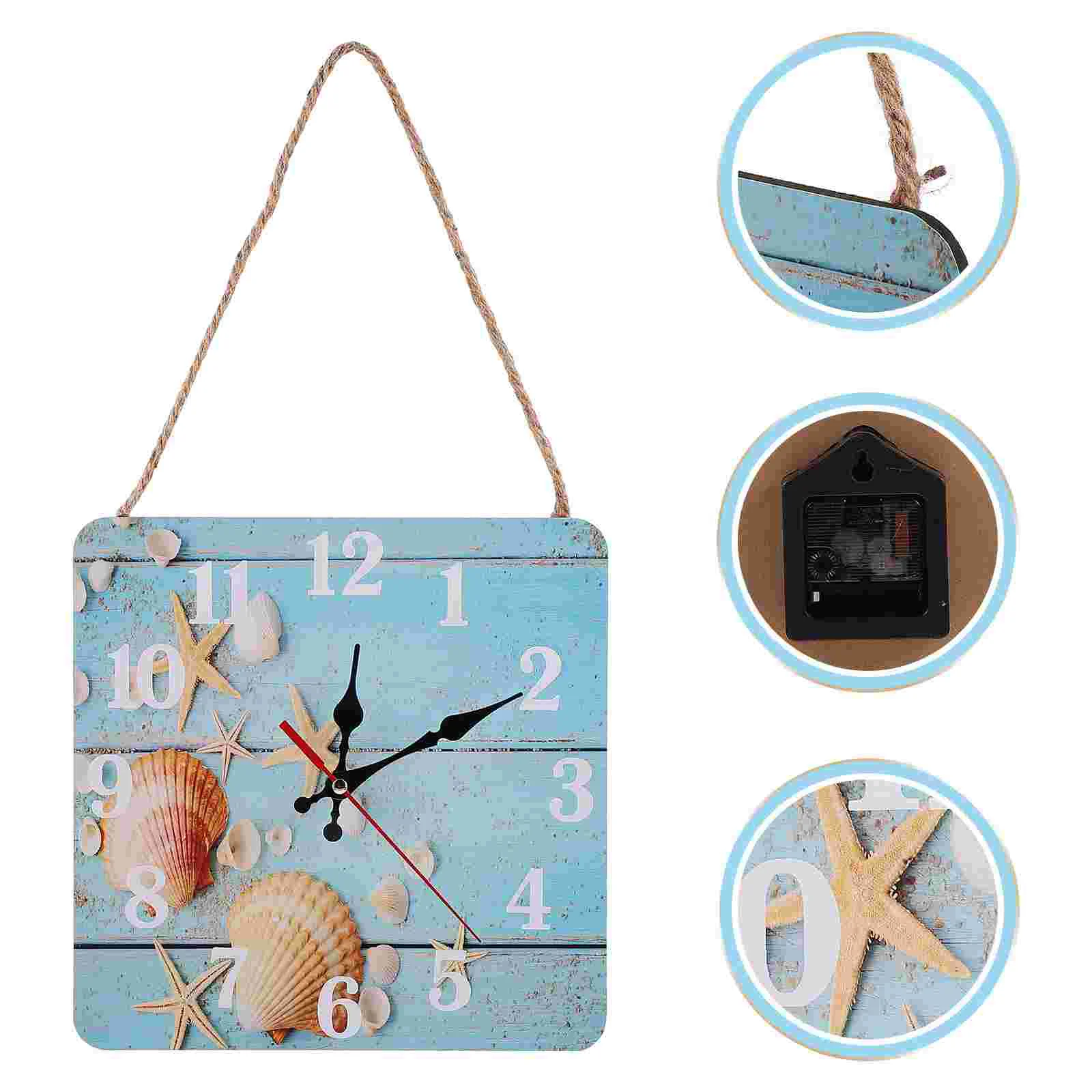

Square Nordic Clock Home Wall Hanging Decorative Rustic Beautiful Ornament Style Digital Density Board