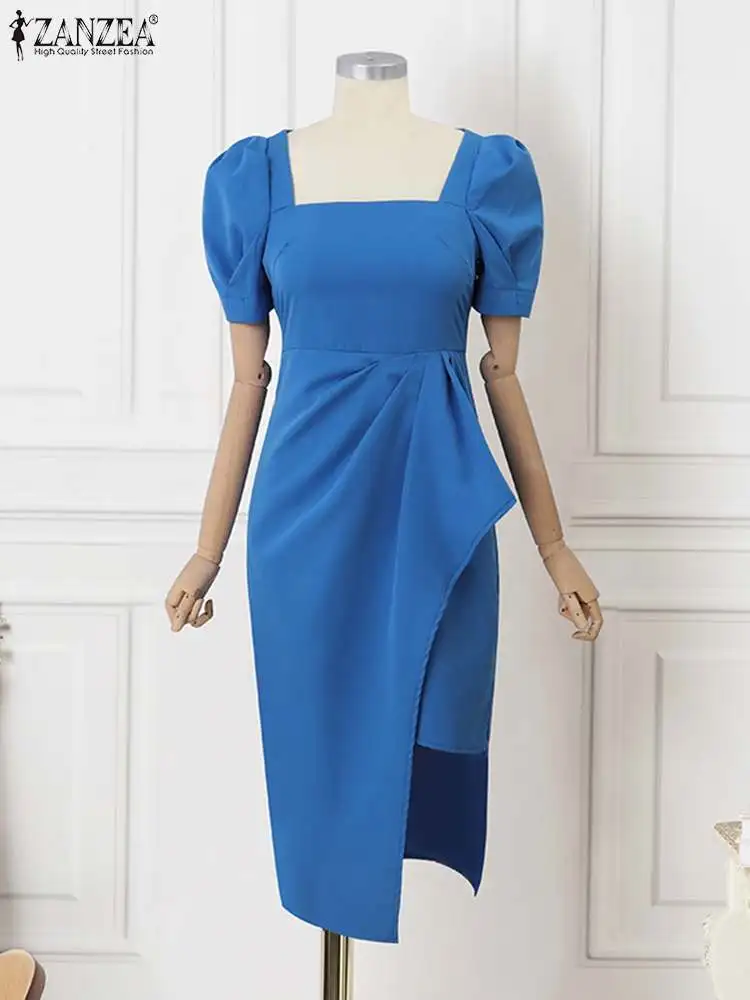 Платье ZANZEA женское вечернее с квадратным вырезом Элегантное Длинное