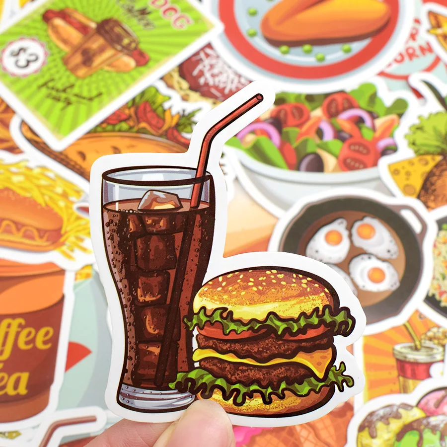 Стикеры для фаст-фуда 50 шт. игрушки детей вкусного гамбургера фри мороженого меню