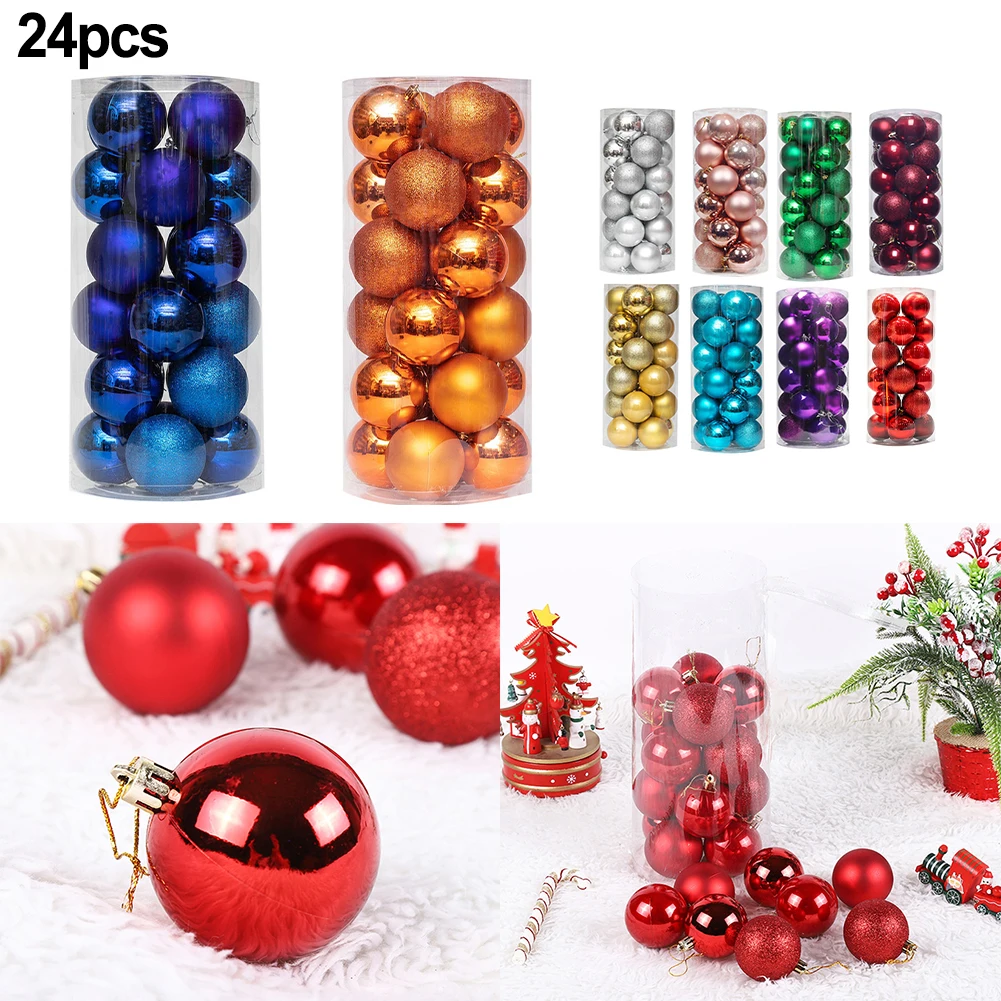 

30mm Christmas Xmas Tree Ball Bauble Hanging Home Party Ornament Decor 24pc Tree Decoration Balls Xmas Party Hanging Pendant