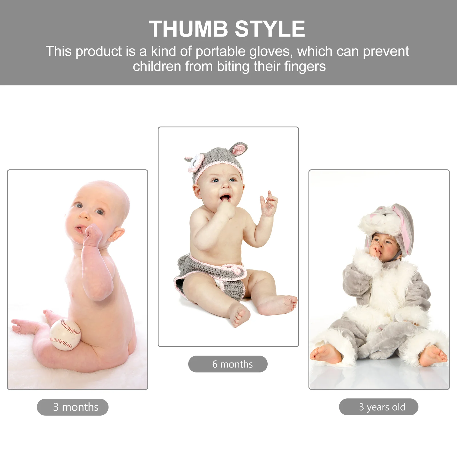 Присоски для детского комплекта перчатки против еды сосание большого пальца