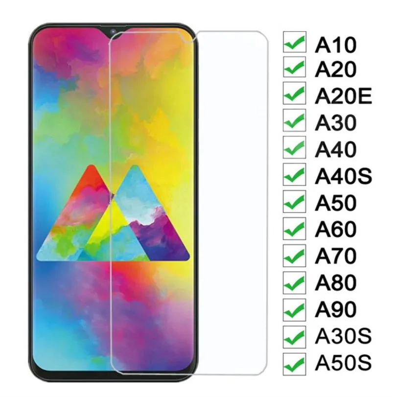 

Защитное стекло для samsung galaxy a10, a20, a30, a40, a50, a60, a70, a80, a90, a20e, a30s, a50s, пленка из закаленного стекла, 2 шт.