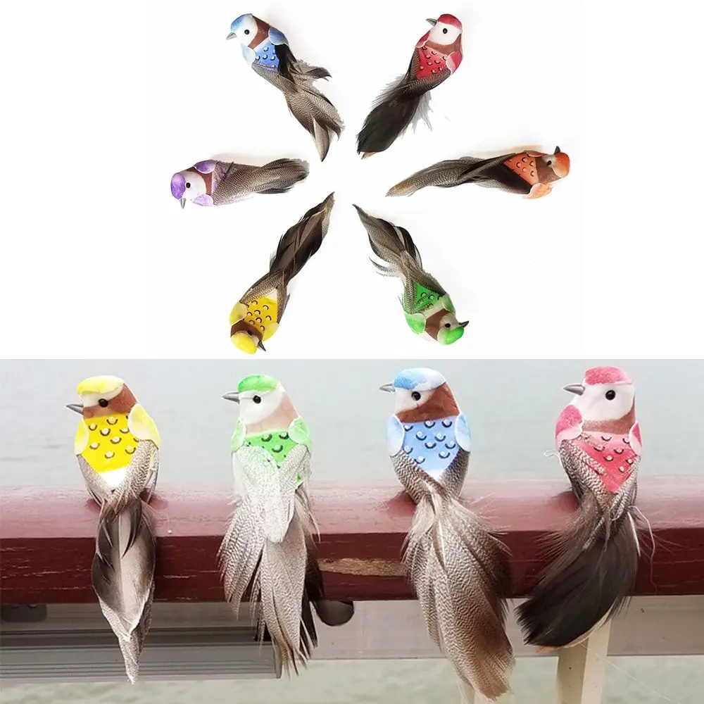 

Miniature landscape Decoration Home Decor Garden Ornament Simulation Bird Artificial Animal Bird Model Real Feathers