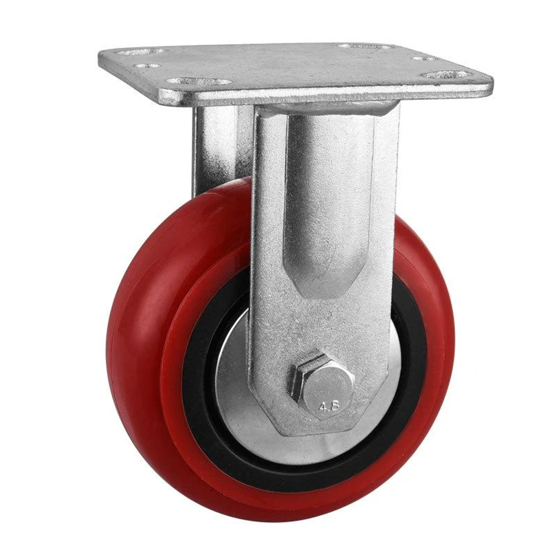 

1 Pcs 5 Inch Heavy Red Directional Wheel Diameter 125 Korean Fixed Caster Logistics Turnover Trolley Foot Maximum Load 250kg