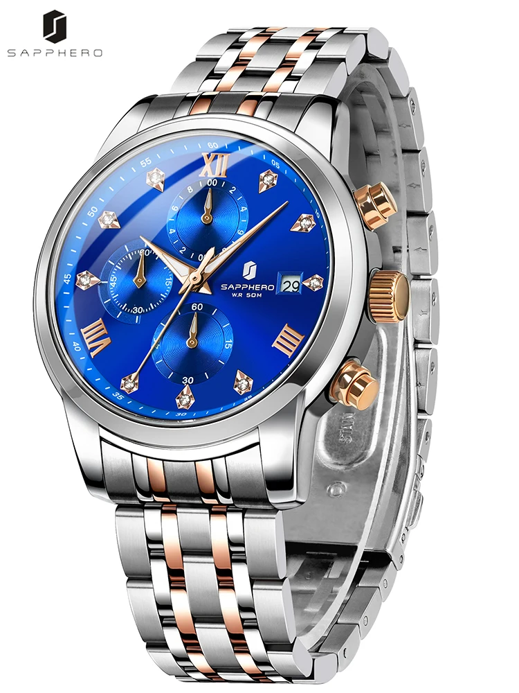 SAPPHERO мужские часы 2024 лучший бренд роскошные водонепроницаемые с датой мужской
