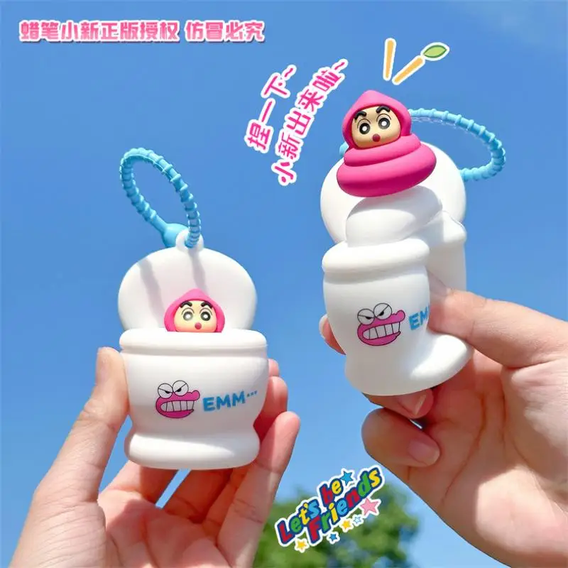 Фото Новый стиль аниме карандаш Шинчан брелок Kawaii девушка декомпрессионные игрушки коробка для закусок украшает сумку подвески портативный подарок оптом №4