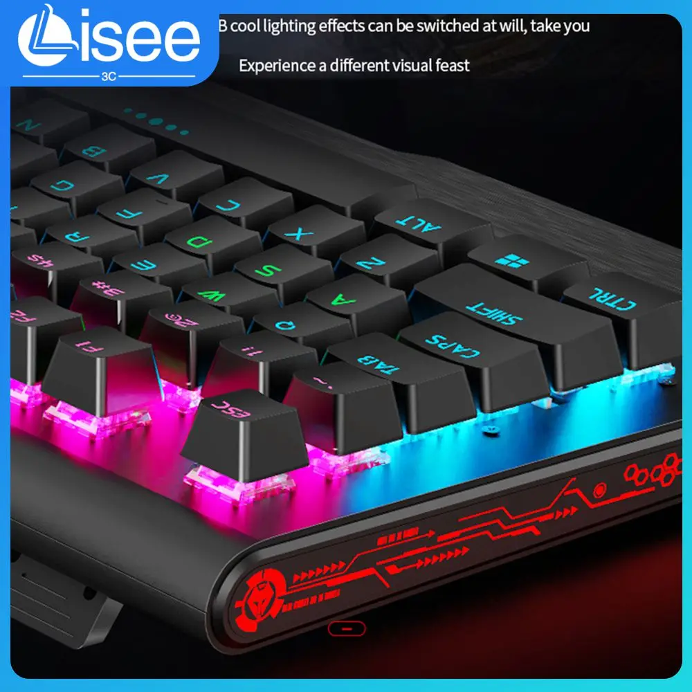 

Разнообразные классные разноцветные светодиодные эффекты Rgb, проводная Usb-клавиатура, клавиатура и мышь с более чем 30 классными подсветками, 104 клавиш, игровое оборудование