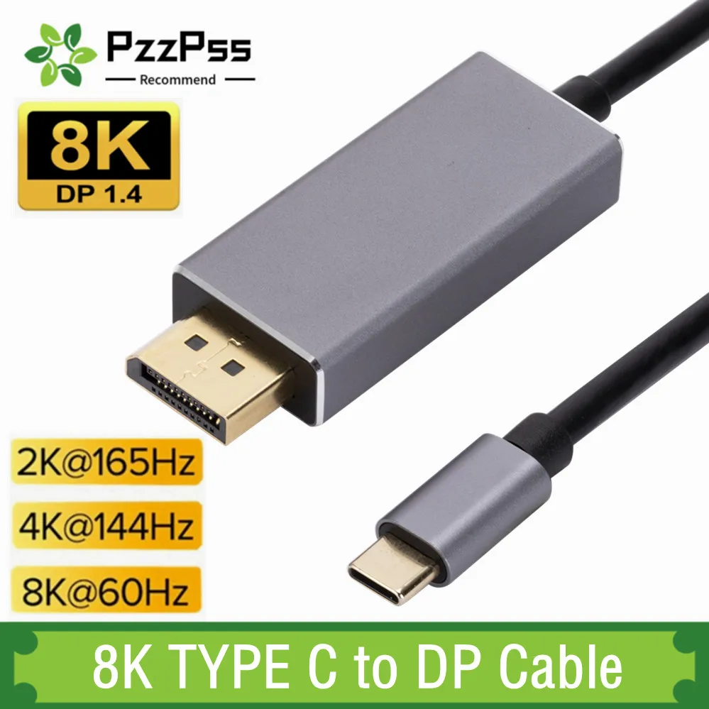 

8K TYPE-C to DisplayPort Cable DP USB-C 3.1 to Display Port 1.4 Cable Thunderbolt 3 to 8K DP For MacBook Pro Samsung S21 Huawei