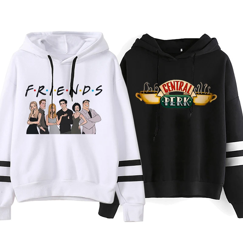 Women Ullzang Graphic Friends Sweatshirt Friends Tv Show Hooded Funny Cartoon Friends Hoodies Harajuku Vintage Y2k Hoody Female