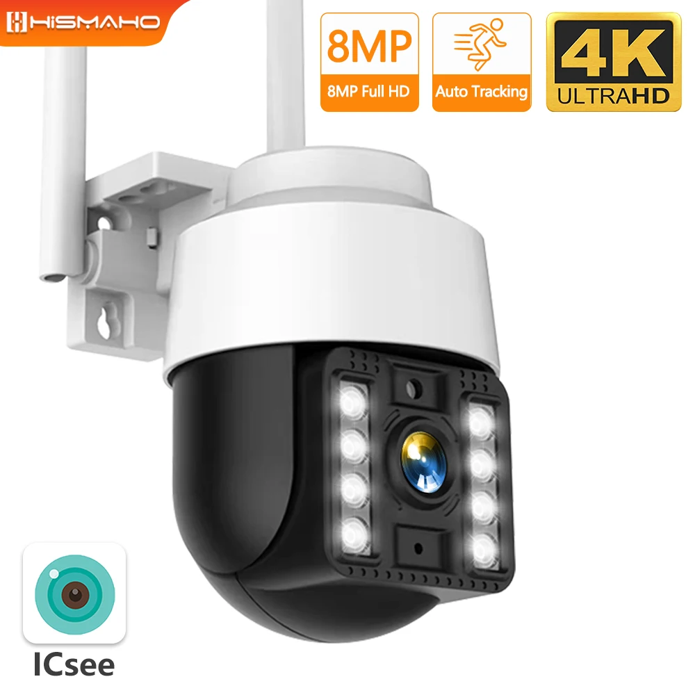 

8MP 4K IP Camera Outdoor WiFi Video Surveillance 5MP HD PTZ Security Camere Protection CCTV AI Tracking P2P ICsee Onvif 3MP NEW