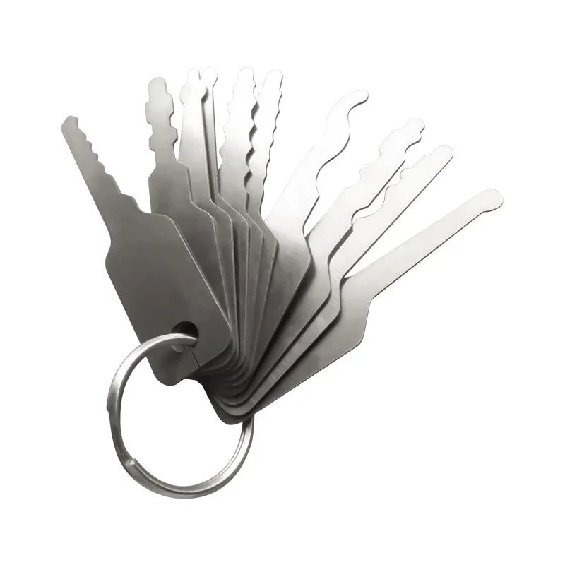 

10Pcs/Set Stainless Steel Jiggler Keys Dual Sided Car Unlocking Lock Opening Repair Kits Lock Opening Repair Tool Set