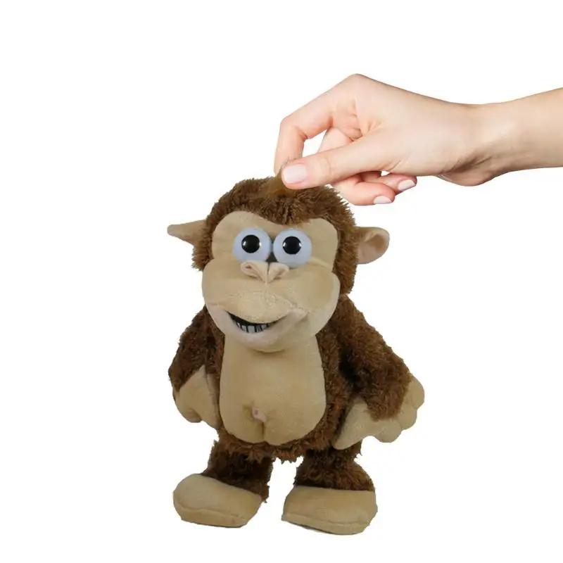 

Плюшевая обезьяна, милая коричневая черная набивная животная, плюшевая подушка, обезьянка, игрушка со смехом, музыка, руки, хлопающие функции, супер милая