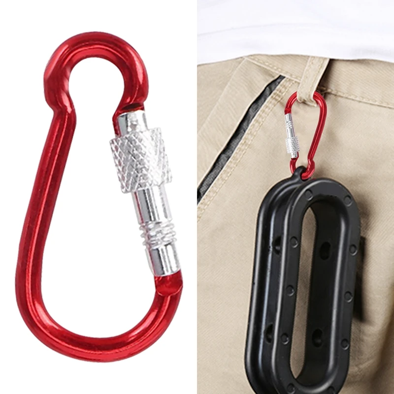 7 Pcs 5# Screw Lock Mini Multicolor Aluminum Carabiner Hook w Keyring | Key Chains