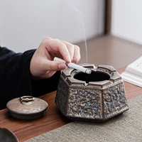 japanese style rusty ashtray ceramic ancient well ashtray smoke cup home living room decoration office tea desktop ornaments