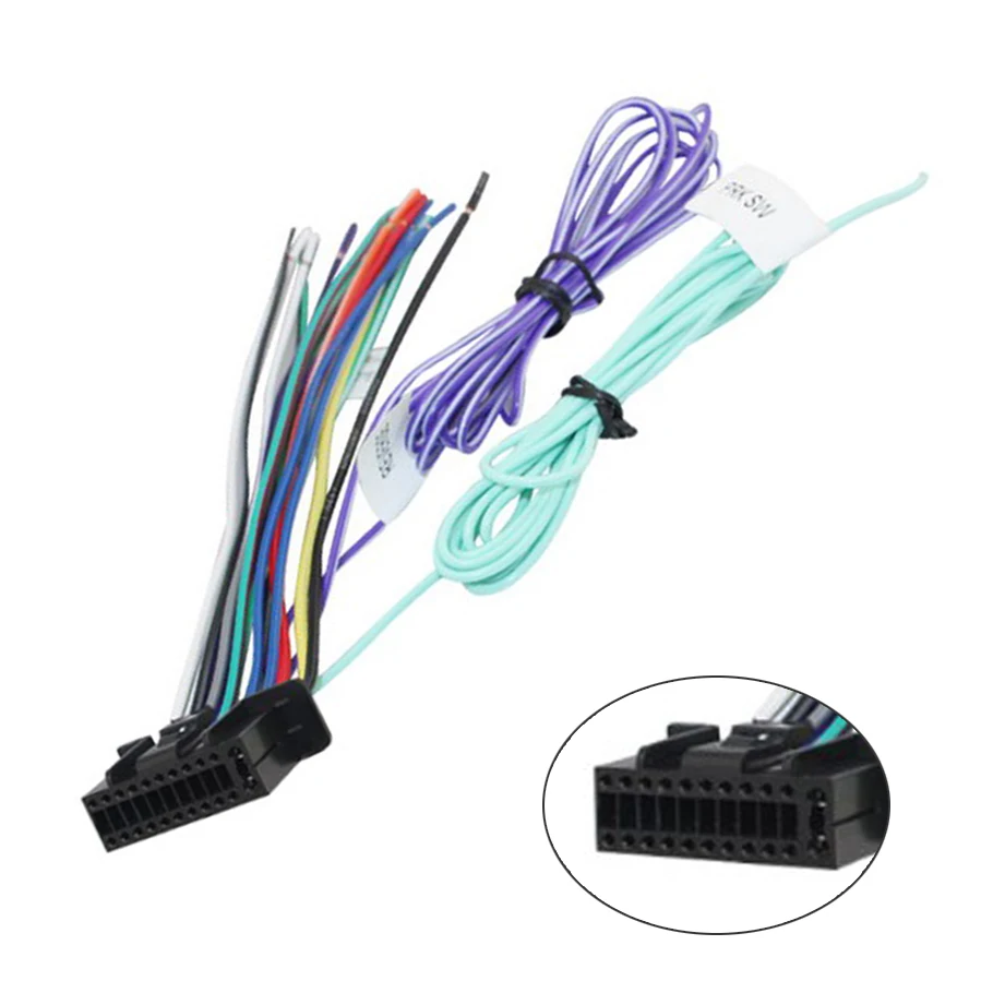 

12V 16Pin Plastic Copper Car Stereo Tail Cable Connector Fit for JV-C Automobile Audio Coaxial Speakers Wiring Harnesses Line