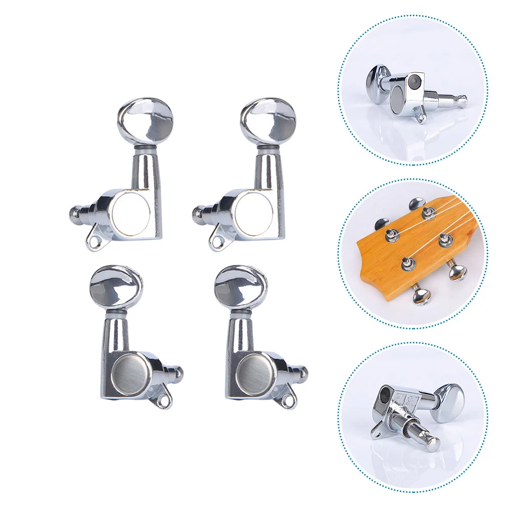 

4 Pcs Electric Guitar Knobs Ukulele Tuners Peg Part Major Tuning Pegs Metal Machine Head