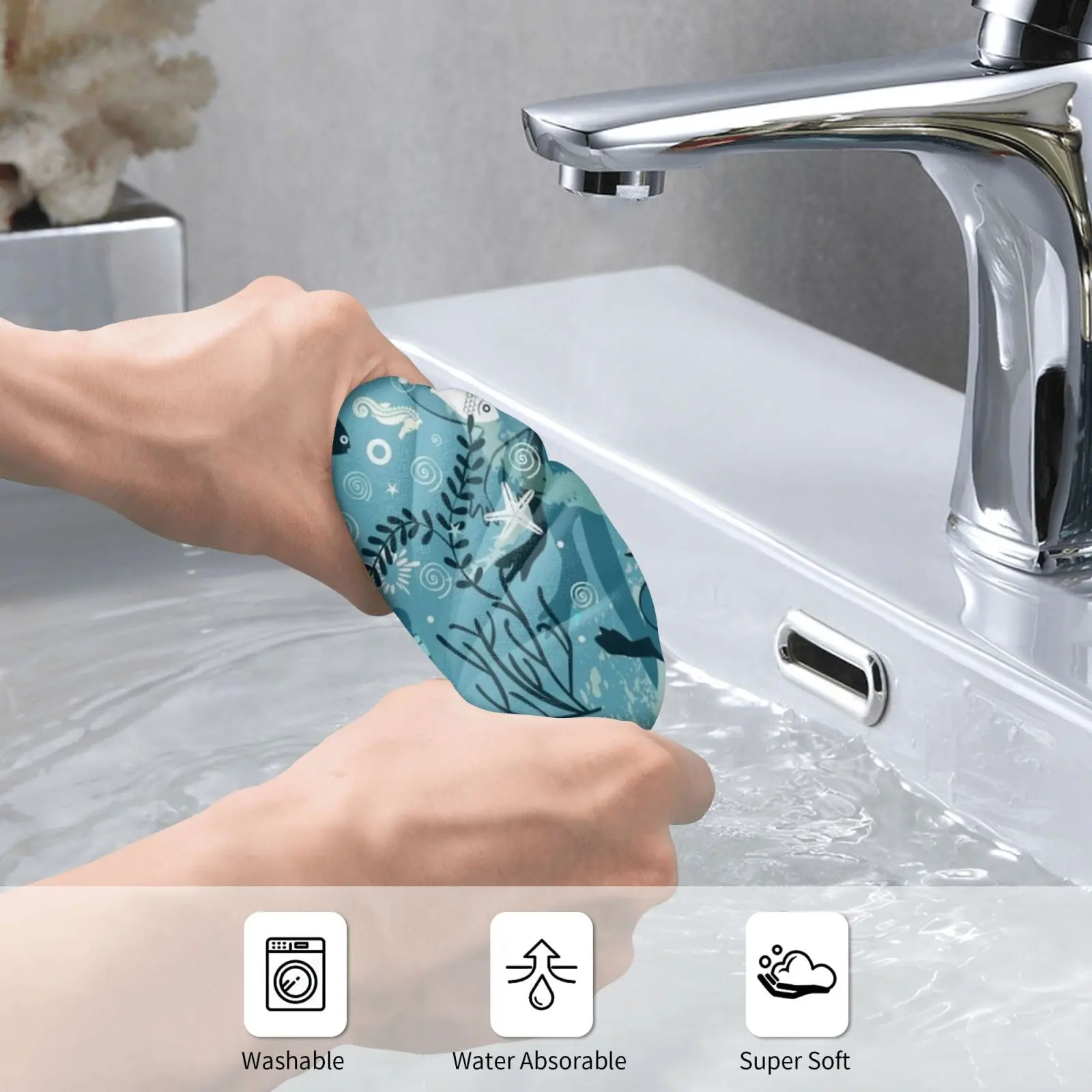 From One Otter To Another Bath Towel Beach Cushion Fish Sea Horse Natical Ocean Water | Towel/Towel Set