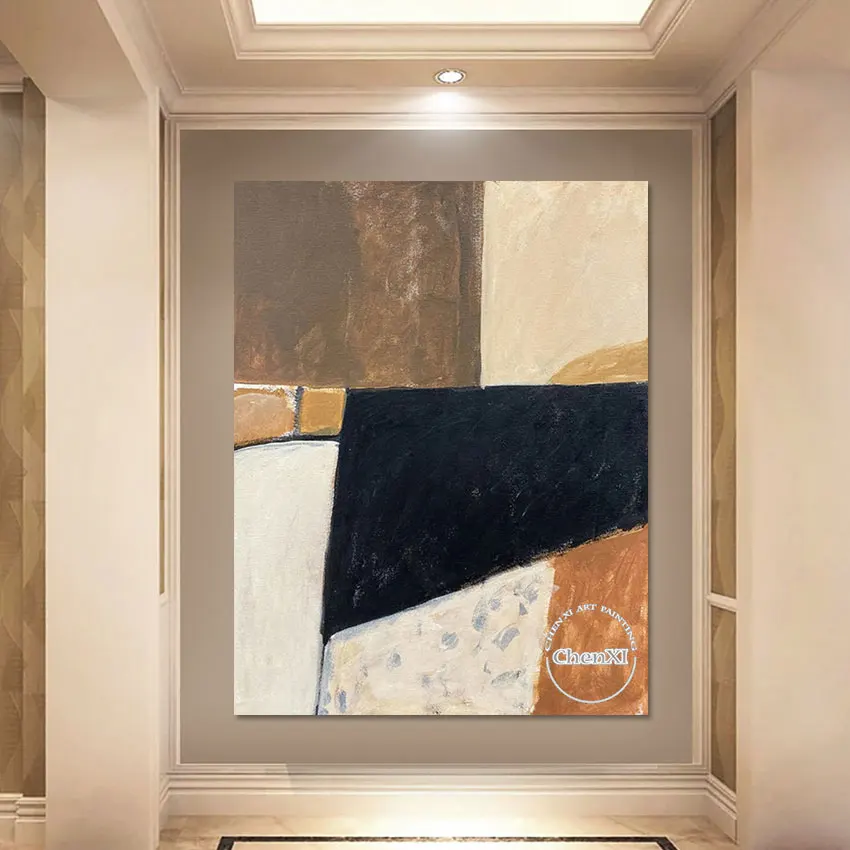 Современное настенное искусство, ручная роспись без рамки, абстрактная масляная живопись, холст, настенная живопись, картина для декора отеля, акриловая живопись