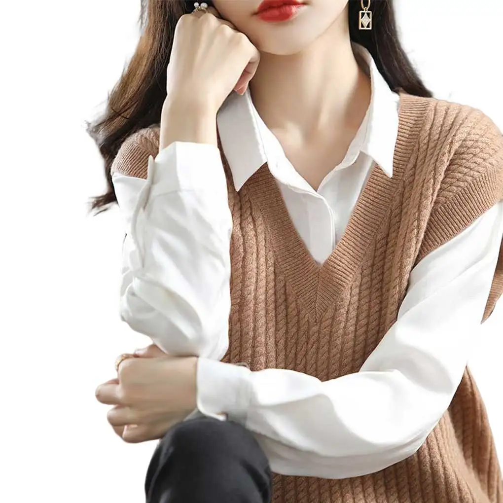 

Женский трикотажный жилет без рукавов, Повседневный Кардиган для девушек и женщин, аксессуар для путешествий, весна-осень