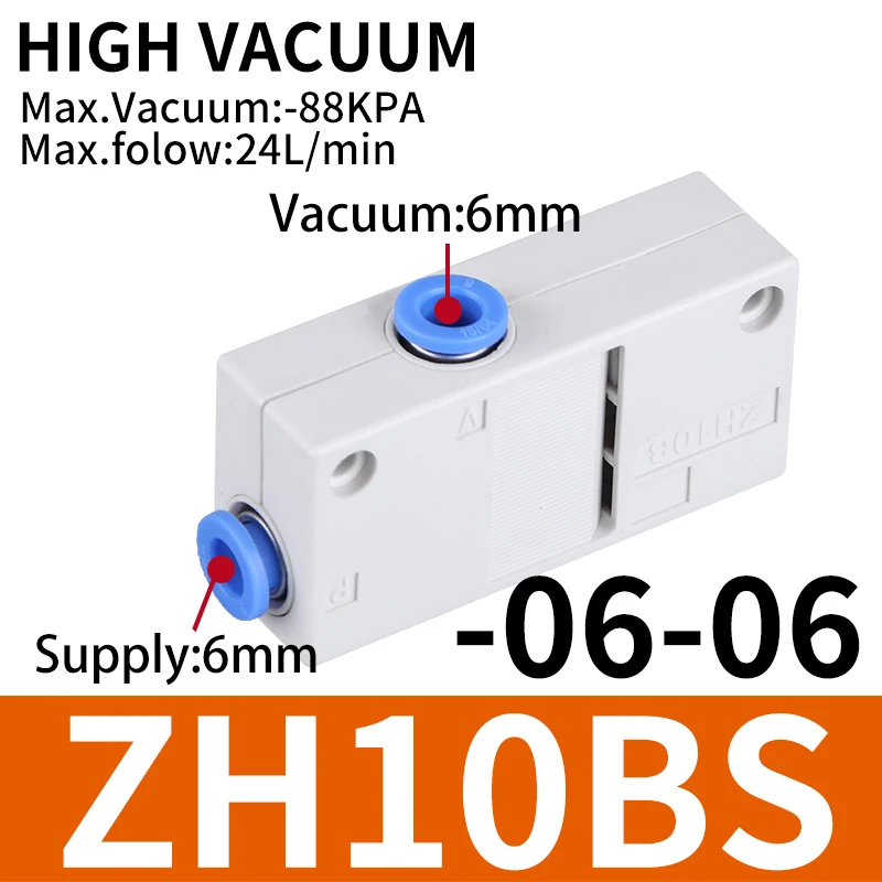 Компактный пневматический вакуумный генератор, извлечение отрицательного давления ZH05BS ZH05BL ZH07BS ZH10BL