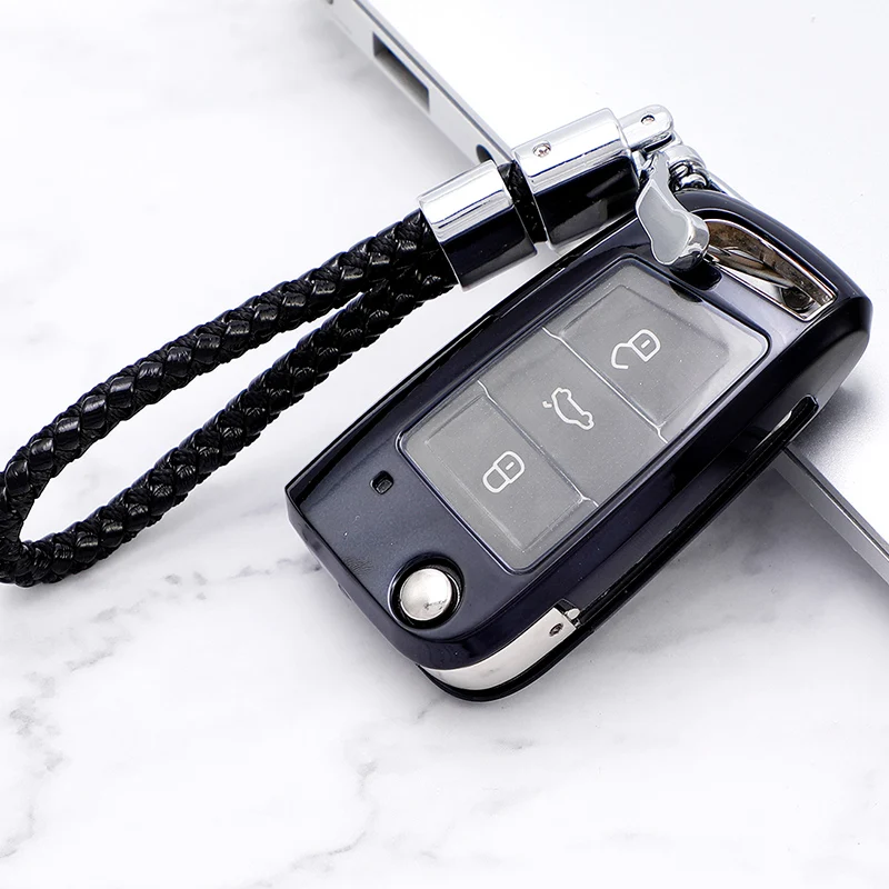 

TPU Car Remote Key Case Cover Shell Keychain for Volkswagen VW Golf 7 MK7 Tiguan for Skoda Octavia Kodiaq Karoq Key Protector