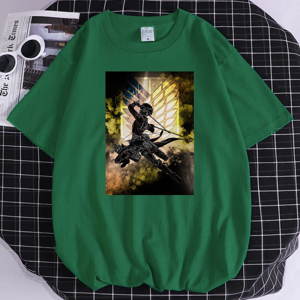 

Attack On Titan Japan Anime Printed Male Tshirts Crewneck Soft T-shirt Spring Casual New Top Comfortable Oversized Men Tshirt